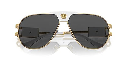 Gold Metal Pilot Sunglasses - Dark Grey Lens Style