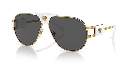 Gold Metal Pilot Sunglasses - Dark Grey Lens Style