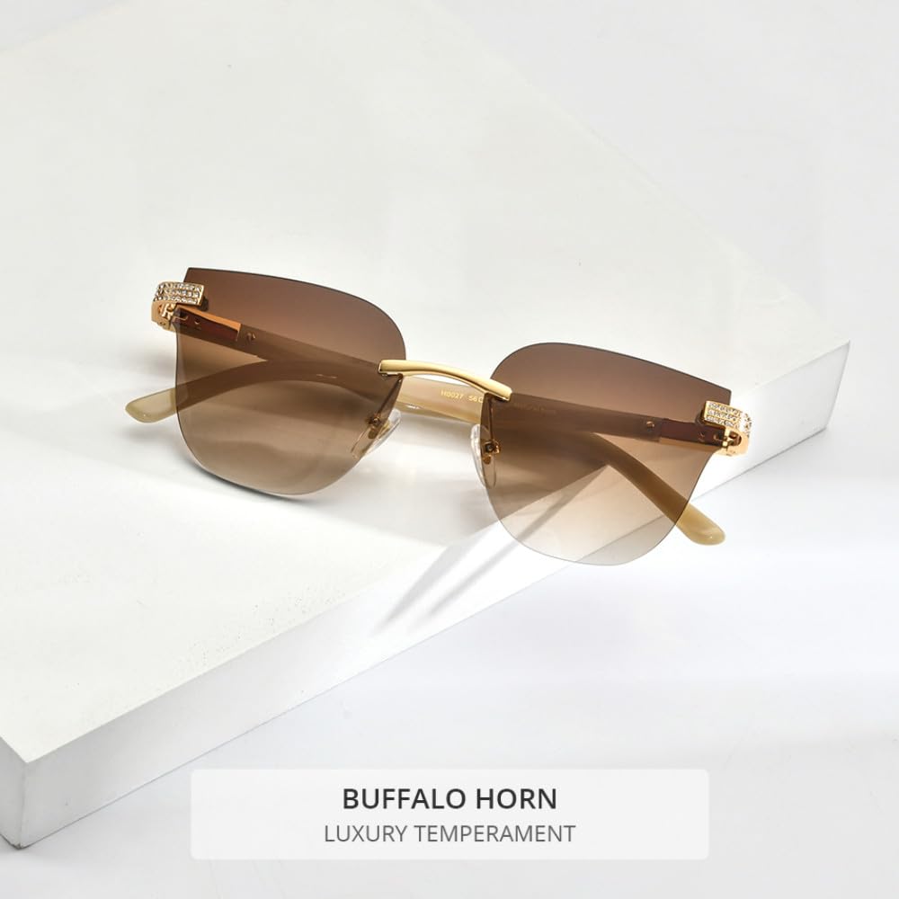MUTYNE Glasses Women Rimless Square Mens Sunglasses Luxury Eyewear Eyeglasses