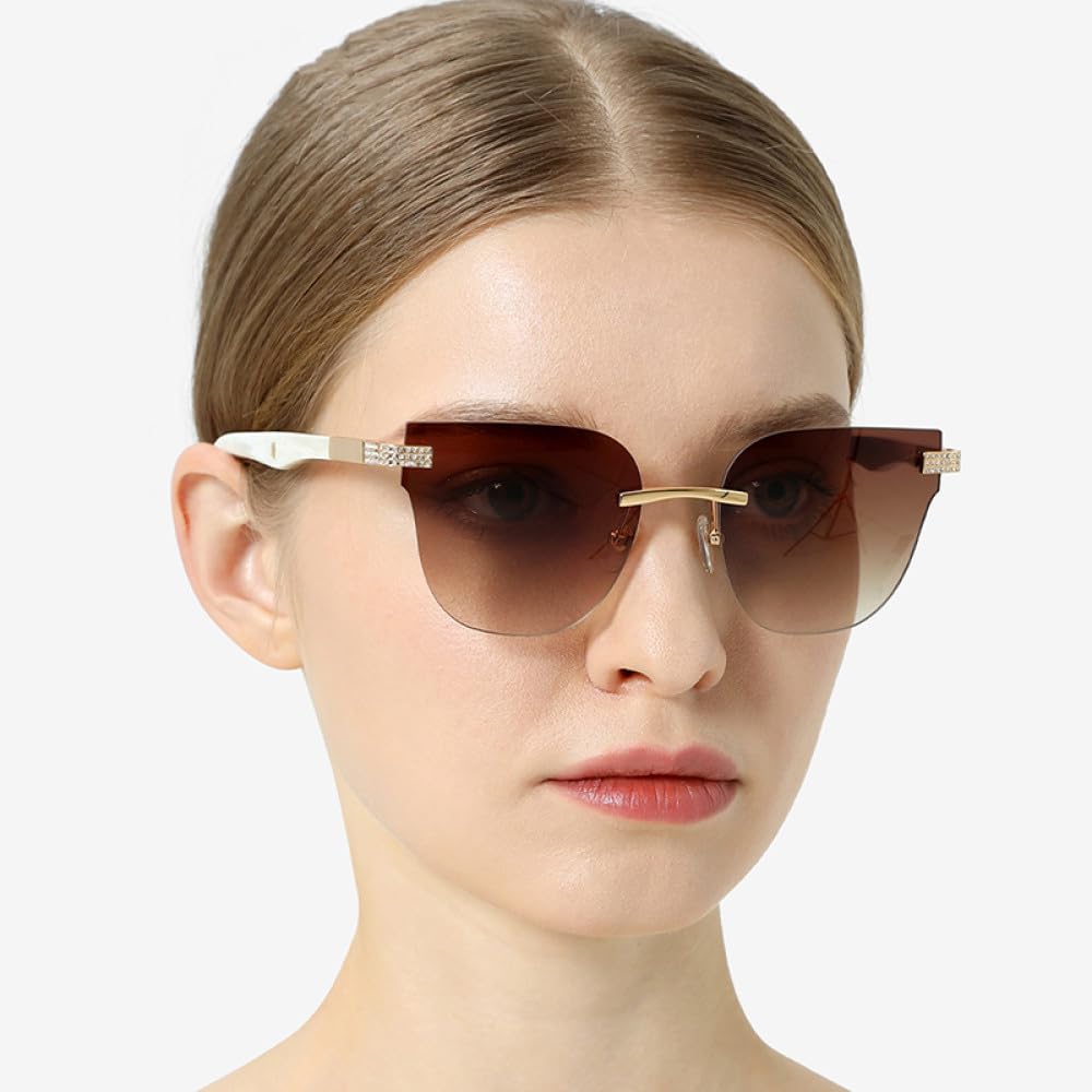 MUTYNE Glasses Women Rimless Square Mens Sunglasses Luxury Eyewear Eyeglasses