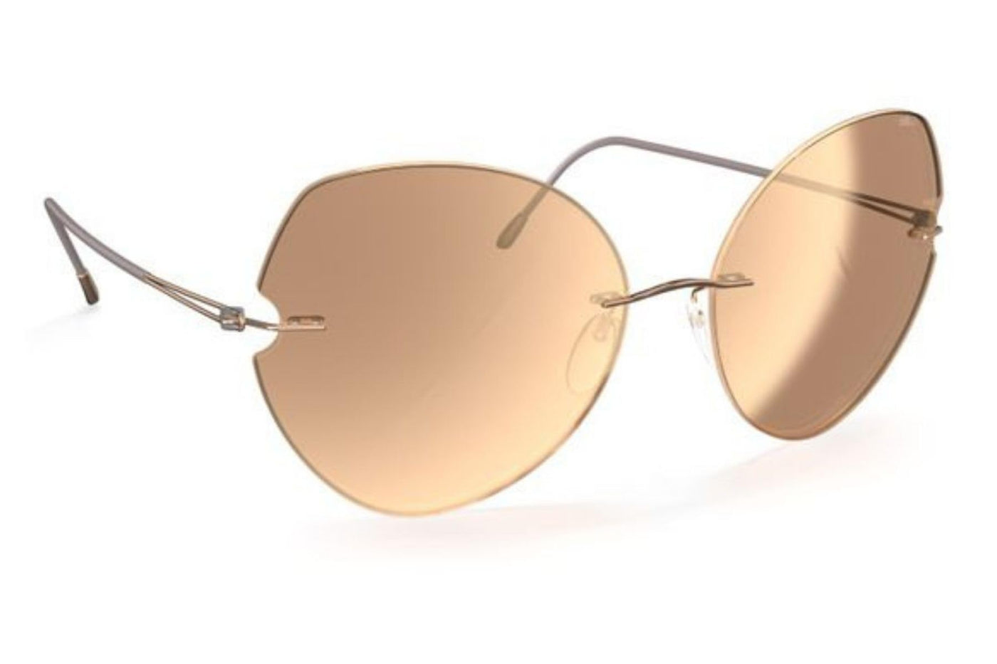 Rimless Rose Gold Sunglasses - Lightweight Minimal Style