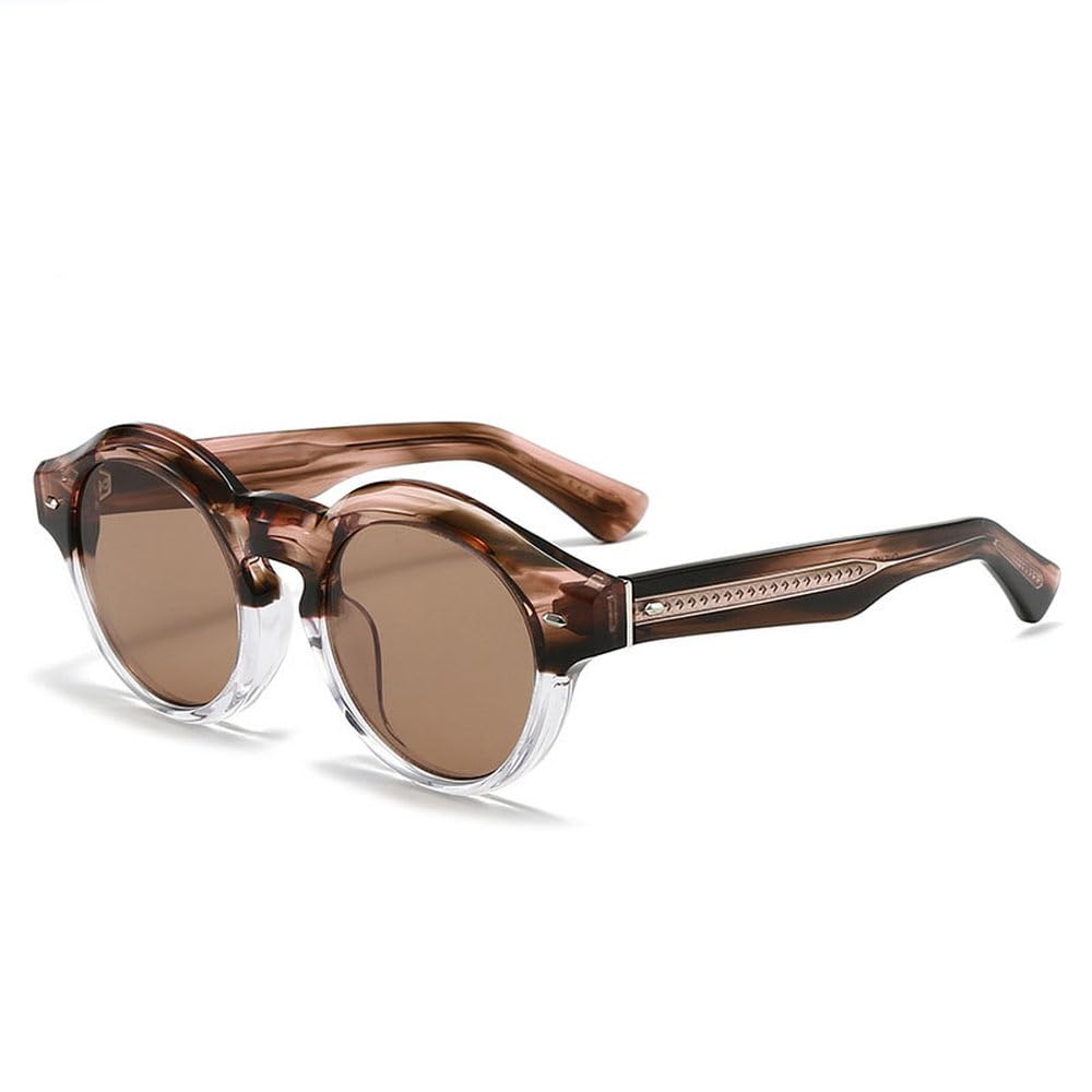 Retro Round Thick Frame Sunglasses - UV400 Windproof Shades