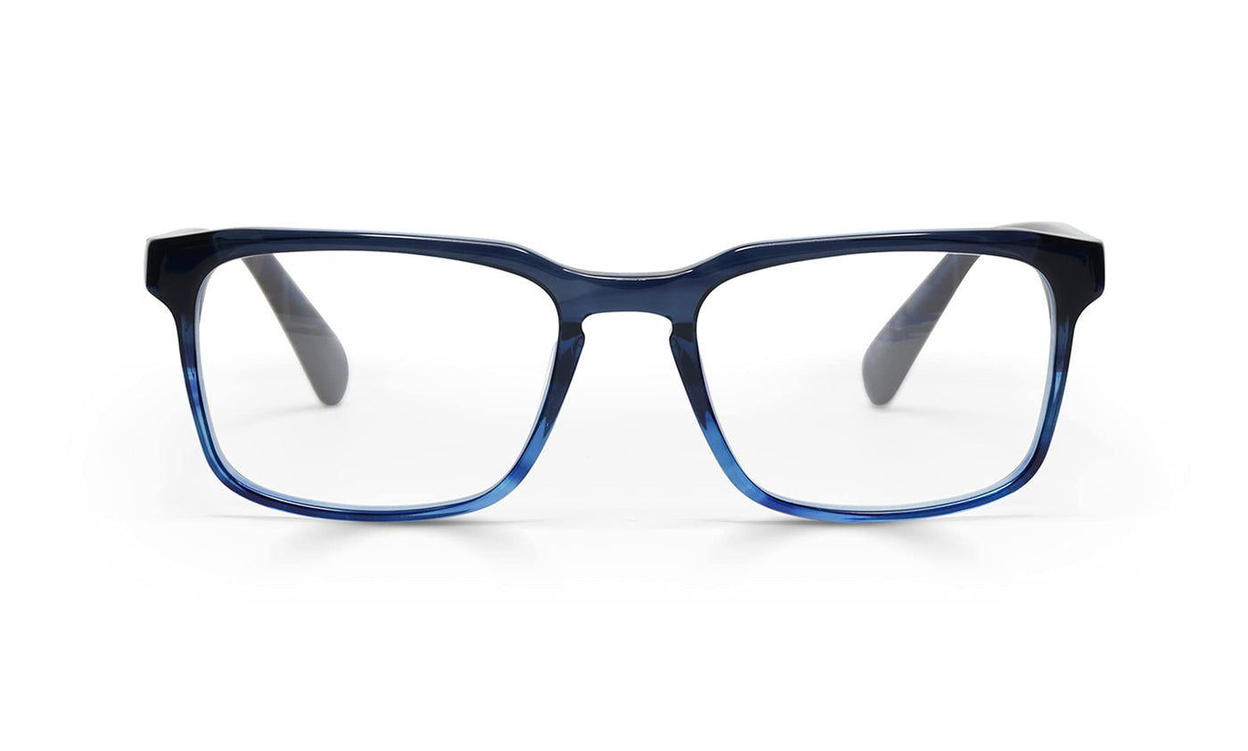 Rectangle Blue Light Reading Glasses - Navy Fade Frame