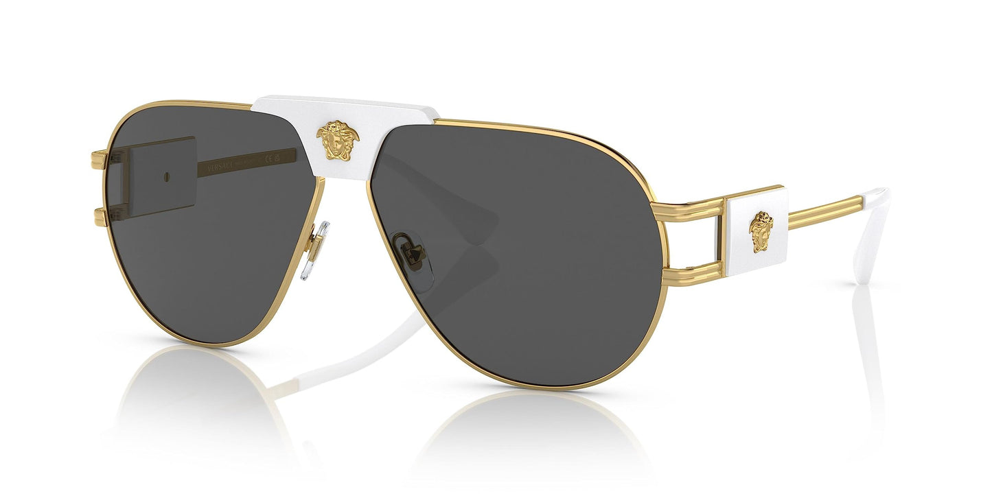 Gold Metal Pilot Sunglasses - Dark Grey Lens Style