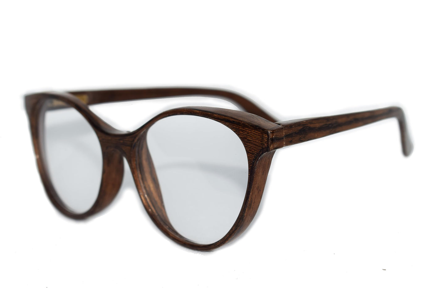 Square Non Prescription Eyeglasses - Wood Frame Style