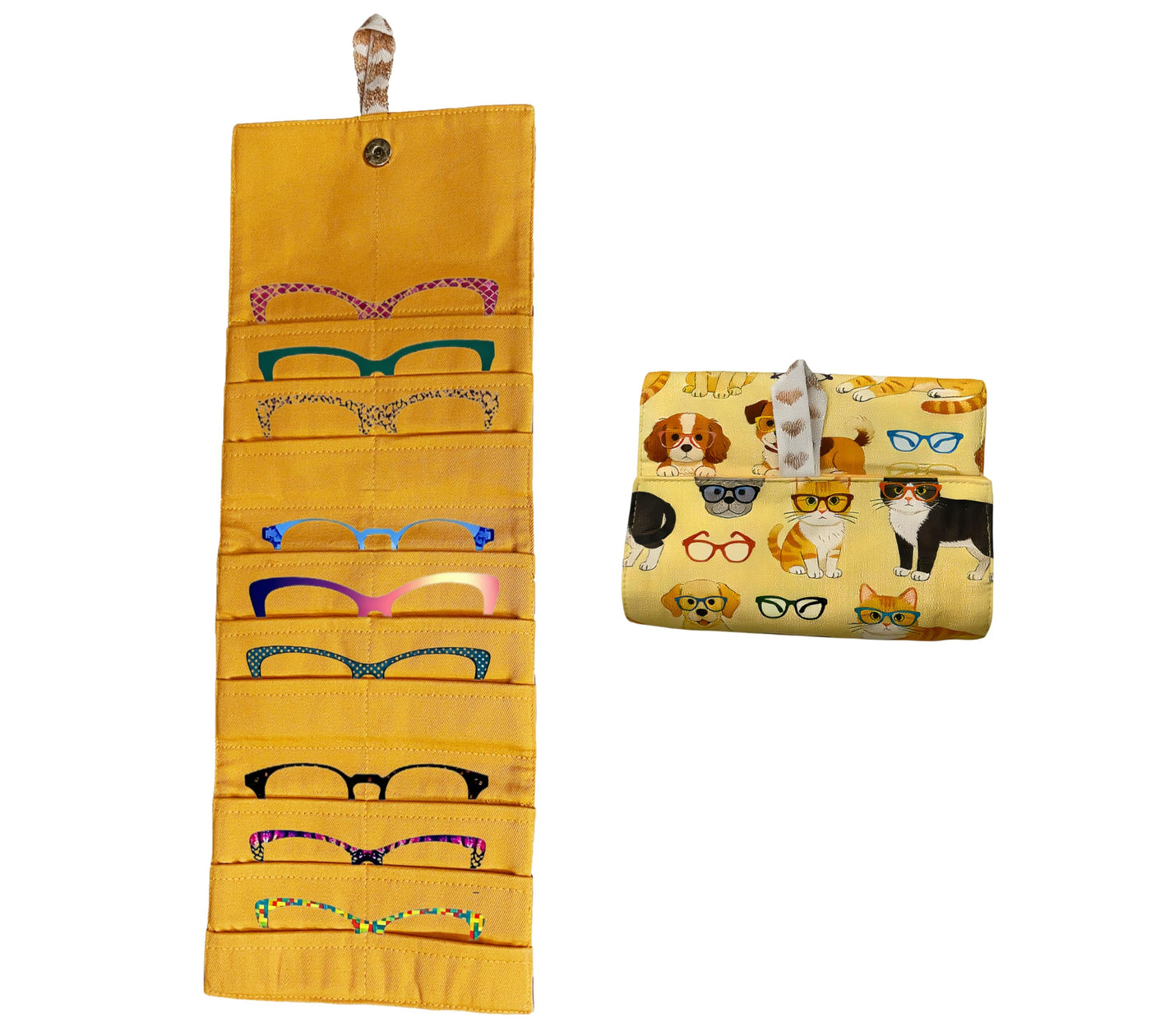 Portable Eyewear Organizer Wallet - Multi Slot Travel Storage